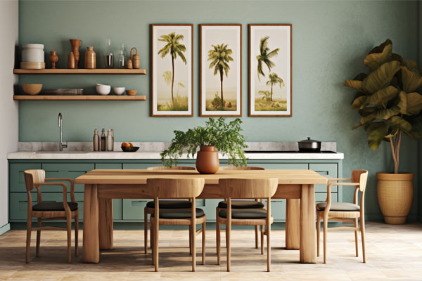 Contemporary living dining room interior