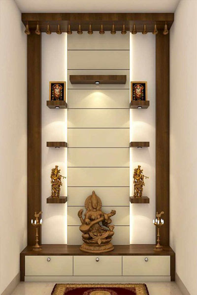 Contemporary puja room setup