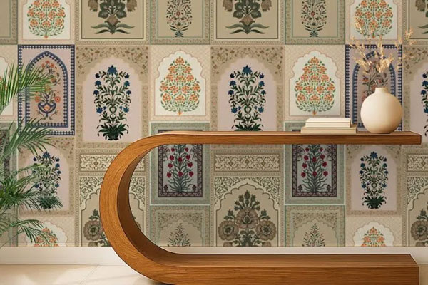 Indian Garden Neutral Wallpaper