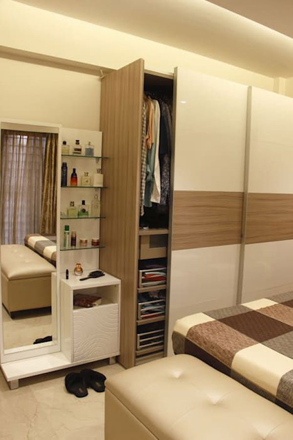 Stylish custom wardrobe with storage compartments